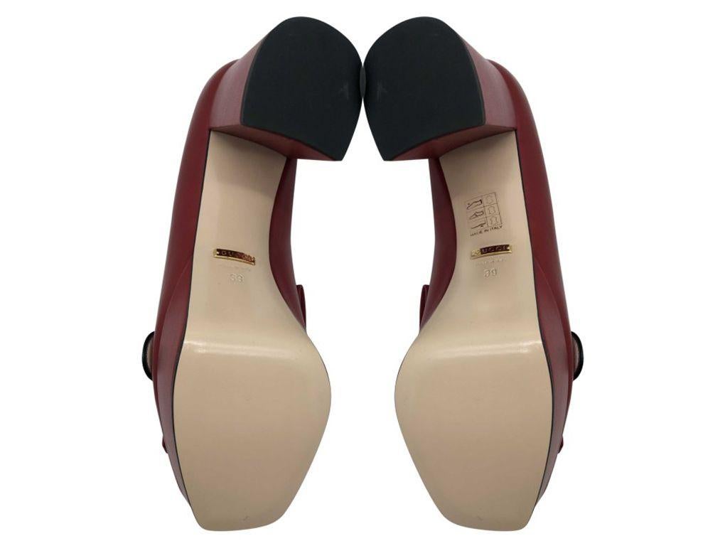 Womens Designer Gucci Marmont fringed logo-embellished leather platform pumps In New Condition For Sale In London, GB