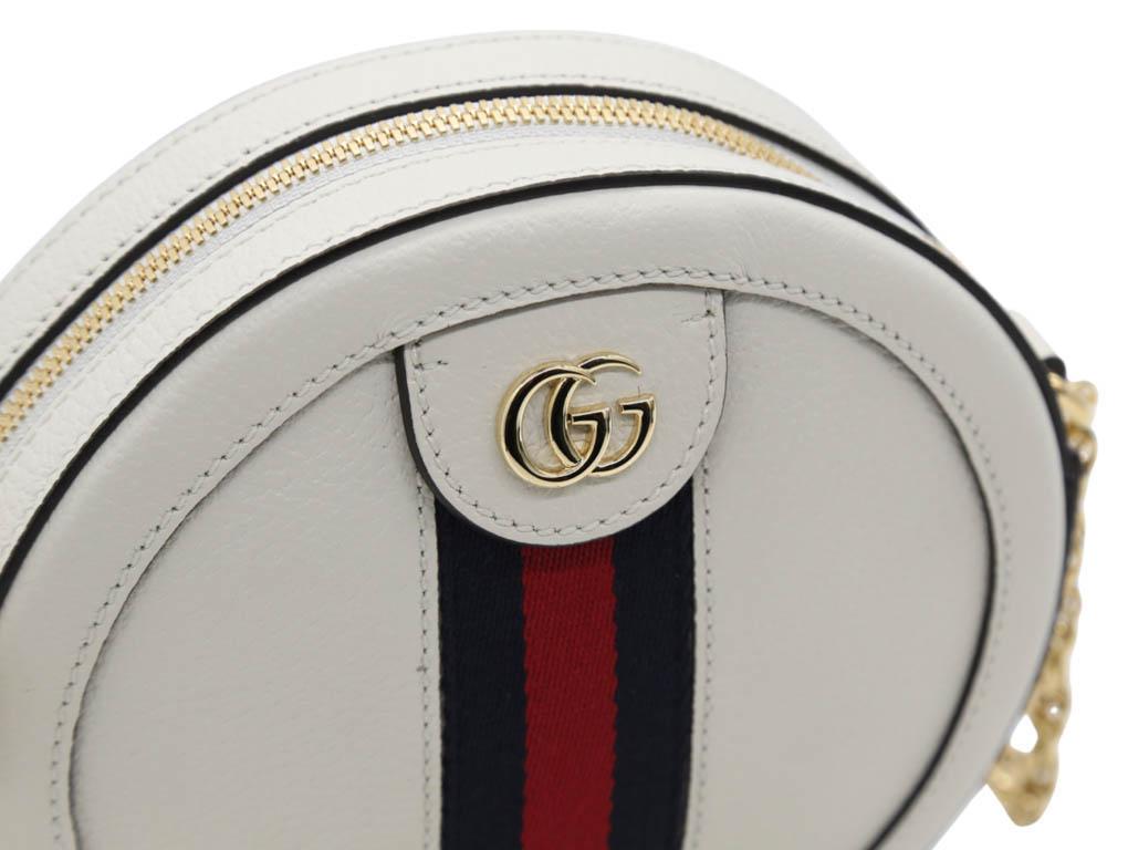 Gorgeous sleek leather Ophidia round bag by Gucci. Made from luxurious leather with the iconic web detail. This bag is in preloved, excellent condition.

BRAND	
Gucci

ACCESSORIES	
Care Card, Dust cover

COLOUR	
Cream

CONDITION	
Used –