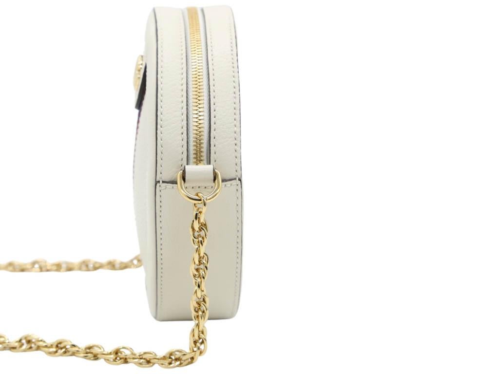 WOMENS DESIGNER Gucci Ophidia Mini Round Shoulder Bag - Cream In Good Condition For Sale In London, GB