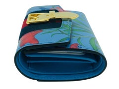 Womens Designer Gucci Pink Leather Crystal Embellished Wallet Purse - blue