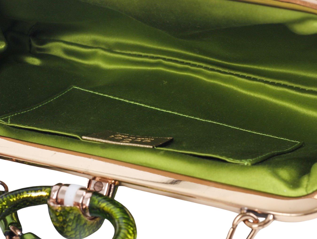 designer bag with snake clasp