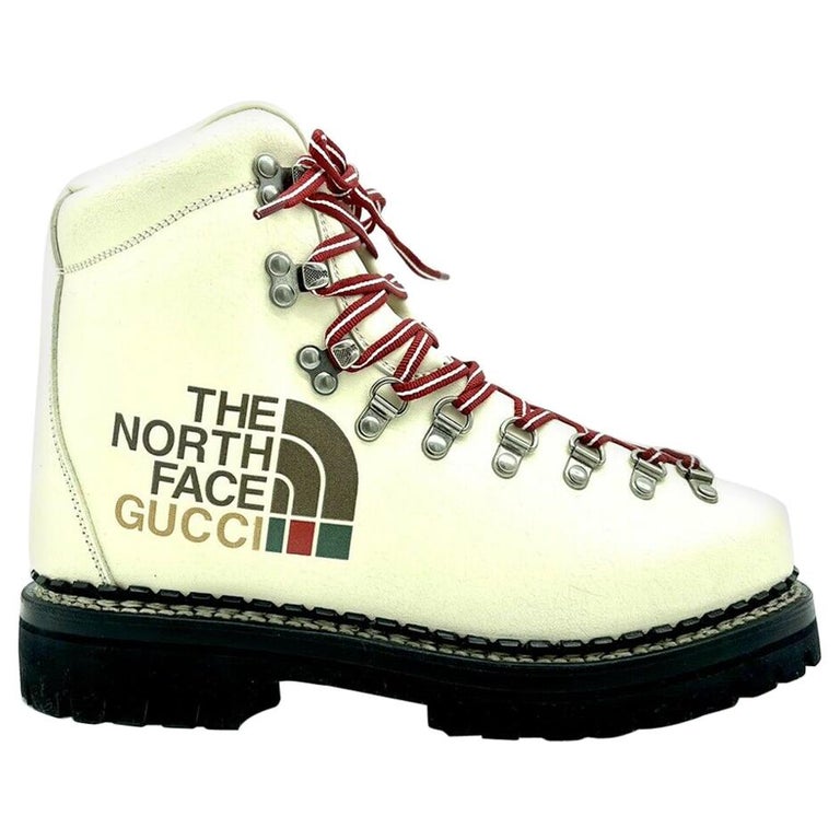 Womens Designer GUCCI X NORTH FACE Boots - Cream For Sale at 1stDibs
