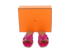 Womens Designer HERMES ALLIGATOR ORAN SANDALS