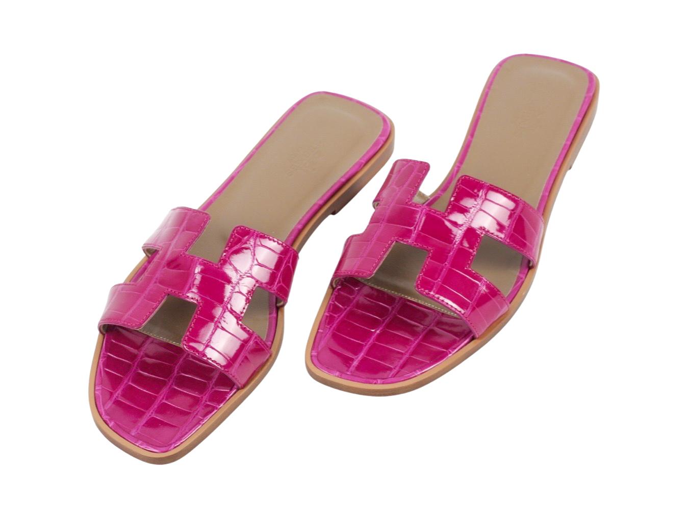 Designer HERMES ALLIGATOR ORAN SANDALS für Damen im Angebot 5