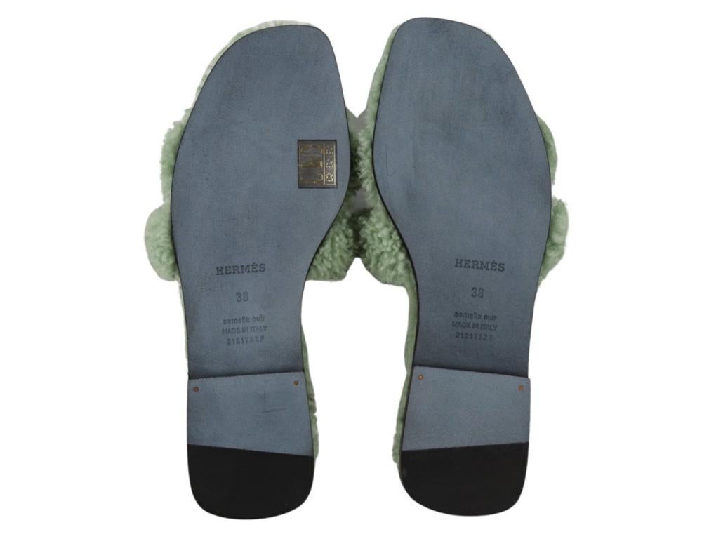 hermes fluffy sandals