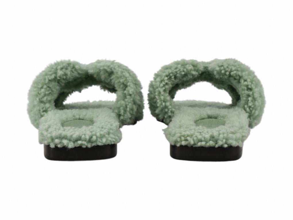 hermes sandals fluffy