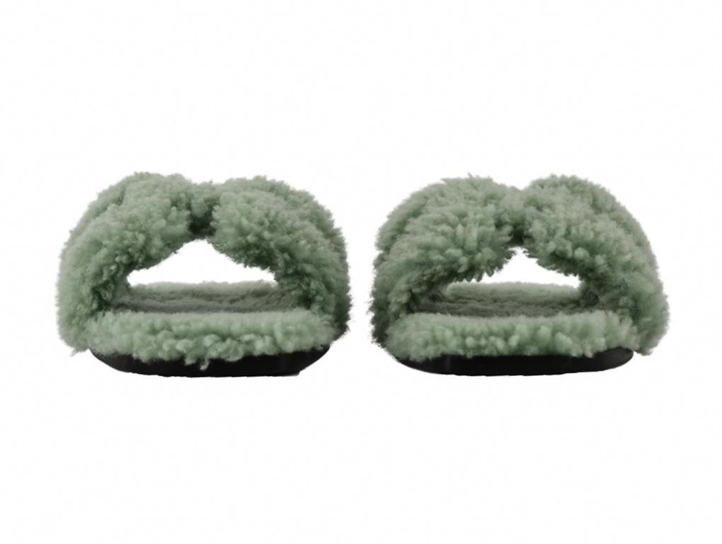 Women's Womens Designer HERMES FLUFFY ORAN SANDALS For Sale