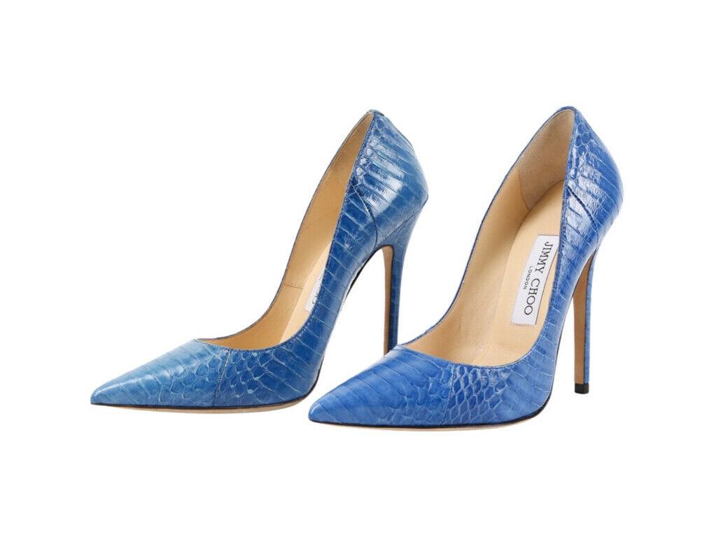 Blue WOMENS Designer Jimmy Choo Pointed Toe Heeled Pumps