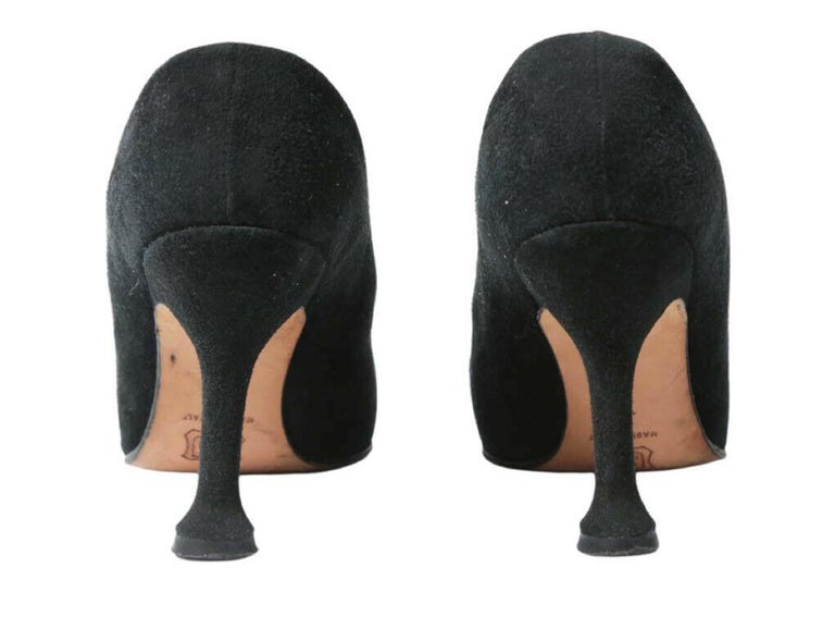 WOMENS DESIGNER Joseph Azagury Suede Heels Shoes Black 6