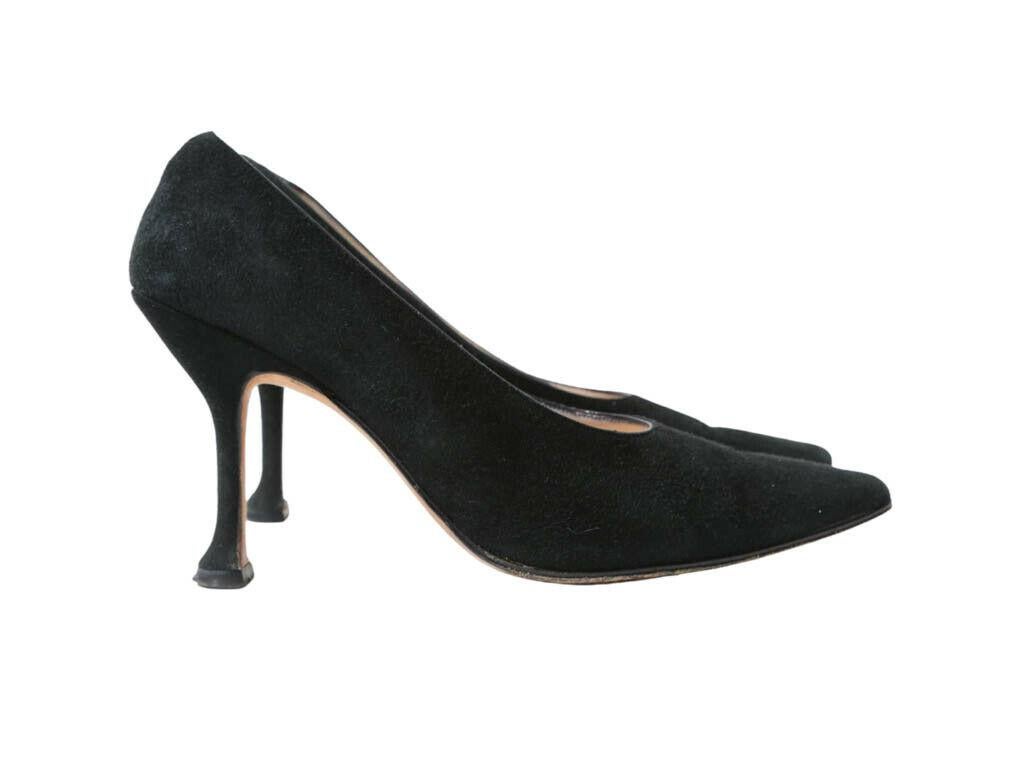 WOMENS DESIGNER Joseph Azagury Suede Heels Shoes Black In Good Condition For Sale In London, GB