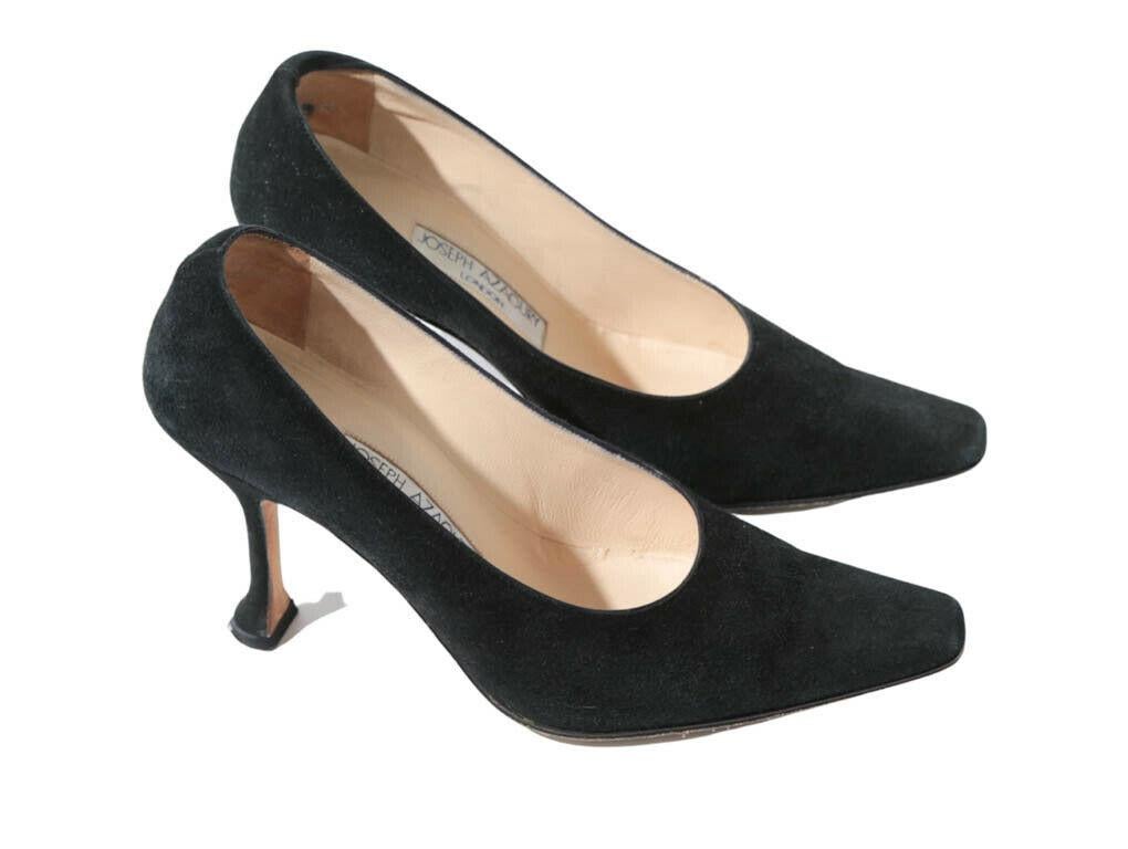 Women's WOMENS DESIGNER Joseph Azagury Suede Heels Shoes Black For Sale