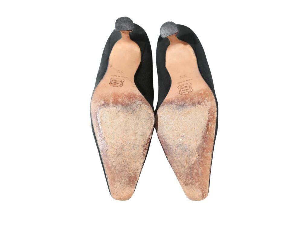 WOMENS DESIGNER Joseph Azagury Suede Heels Shoes Black For Sale 1