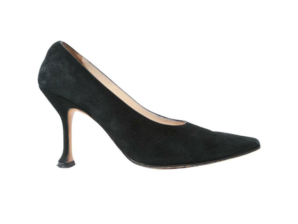 WOMENS DESIGNER Joseph Azagury Suede Heels Shoes Black For Sale 3