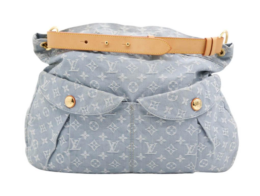 WOMENS DESIGNER Louis Vuitton Blue Clair Denim Daily GM Bag Blue In Good Condition For Sale In London, GB