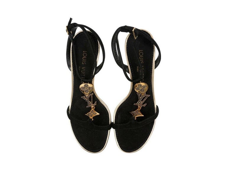 WOMENS DESIGNER Louis Vuitton Monogram and Rhinestone Heeled