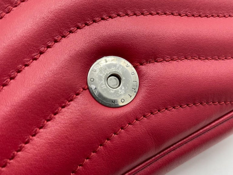Louis Vuitton, Bags, Louis Vuitton Calfskin New Wave Chain Pochette  Scarlet Red