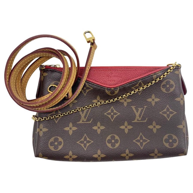 Womens Designer Louis Vuitton Pallas Clutch Crossbody Bag