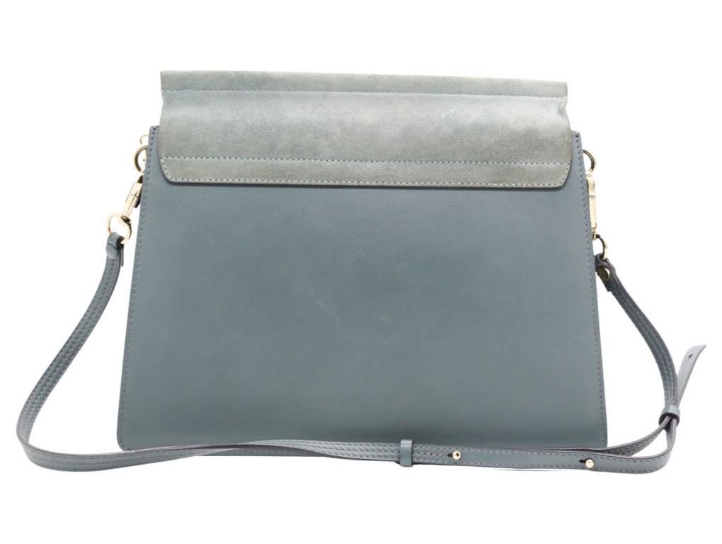 Gray WOMENS DESIGNER Lovely Chloe Faye Shoulder Bag for sale in a lovely blue colour. For Sale