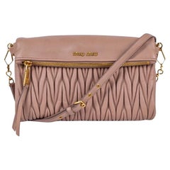 Womens Designer MIU MIU MATELASSE LEATHER BANDOLIER BAG