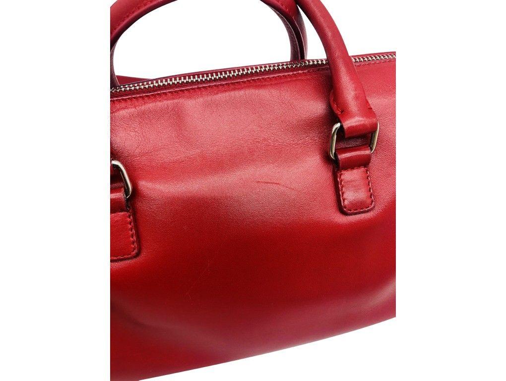 Women's Womens Designer SAINT LAURENT Classic Baby Duffle Red Leather Handbag For Sale