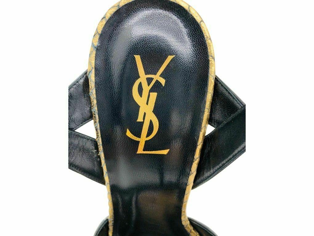 ysl gold platform heels