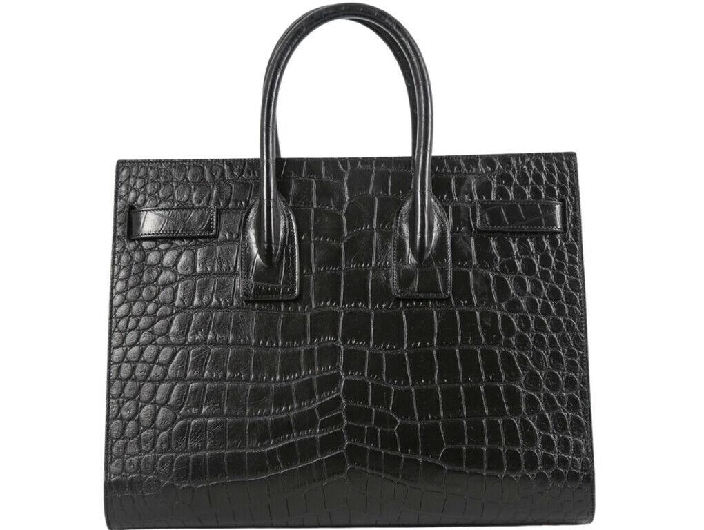 WOMENS DESIGNER Saint Laurent, YSL Classic Sac De Jour Small Faux Croc For Sale 2