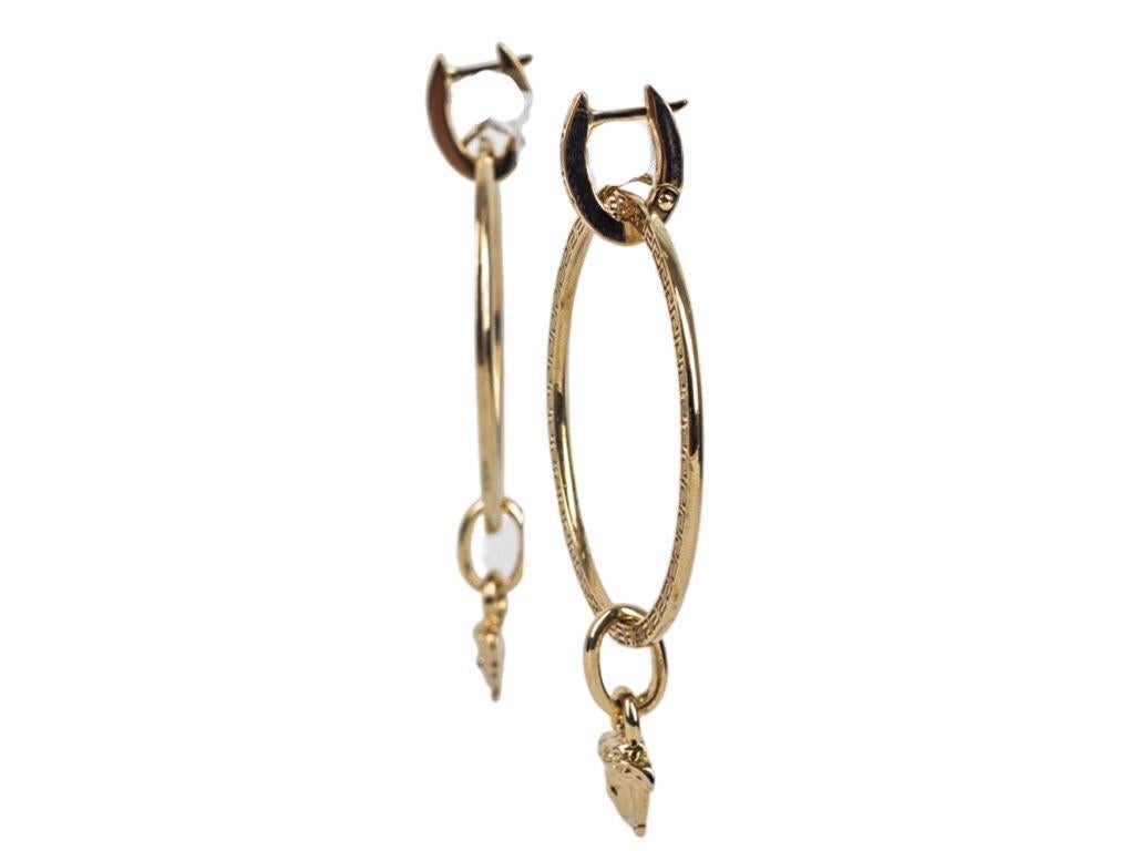 Womens Designer VERSACE HOOP MEDUSA EARRINGS In Excellent Condition For Sale In London, GB