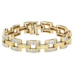 Women's Diamond Link Bracelet in 14k Yellow Gold 8.80cttw