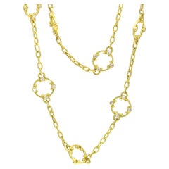 Women's Diamond Long Station Necklace - 18k Yellow Gold, 36"