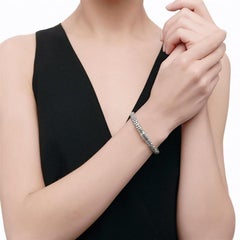 Womens Dot Silver Small Chain Bracelet BB3905XUM