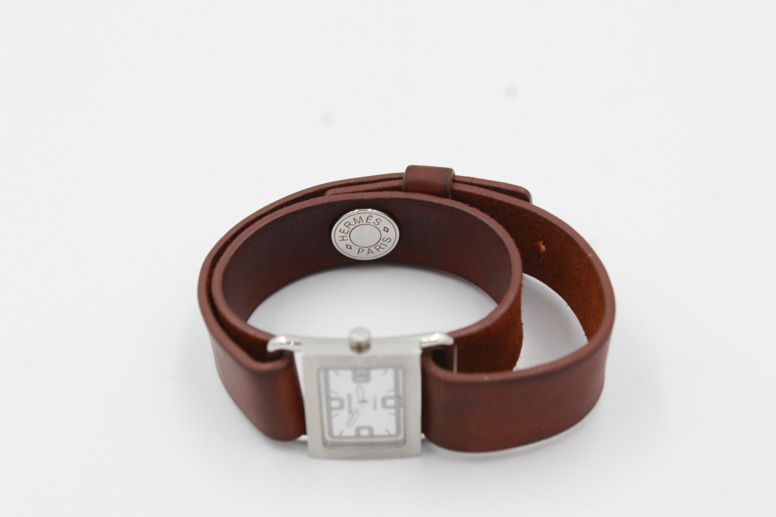 Women's Hermes Barenia  Stainless Steel  Watch In Good Condition In Paris, FR