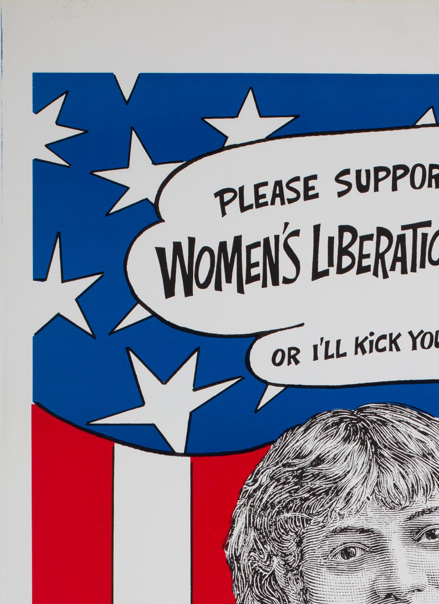 Frauen Lib Punch Your Teeth In 1970er Amerikanisches Politisches / Protestplakat (amerikanisch) im Angebot