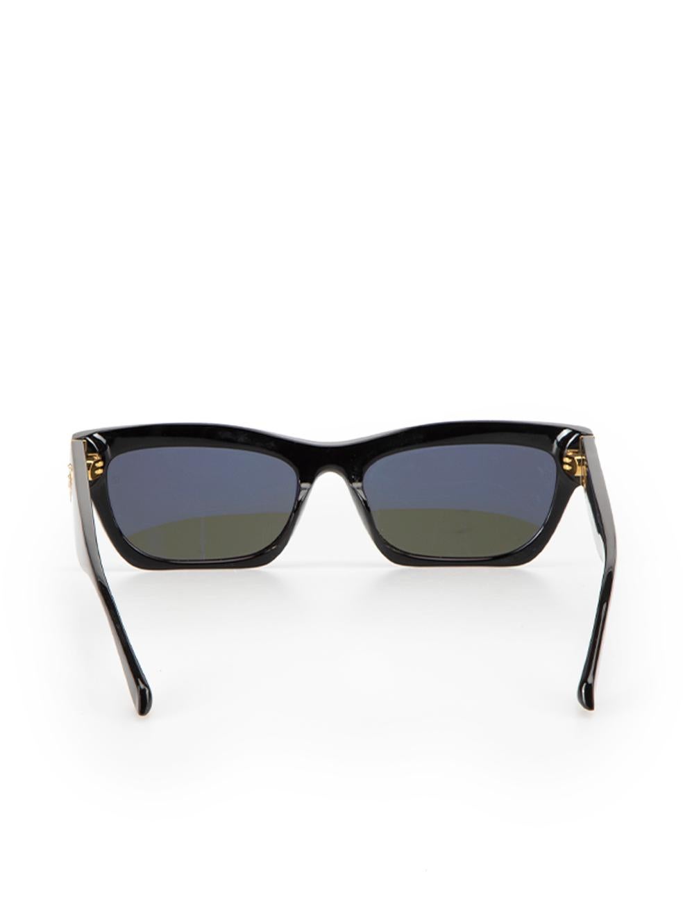 Women's Linda Farrow x Paco Rabanne Black Rectangular Frame Moe Sunglasses In Good Condition In London, GB