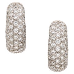 Women
s Pave Diamond C-Hoop Earrings in 18k White Gold
