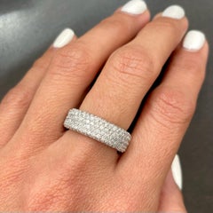 Women's Pave Diamond Eternity Band 3.59cttw 14k White Gold Ring