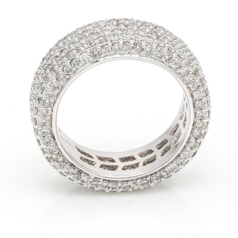 Women's Pave Diamond Eternity Band 3.59cttw 14k White Gold Ring For ...