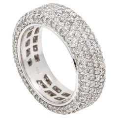 Damen Eternity-Ring aus 14 Karat Weißgold mit Pavé-Diamant 3,59 Karat