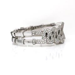 Women's Pave Diamond Waves Statement Cuff Bangle Bracelet 18k Gold 7.00cttw