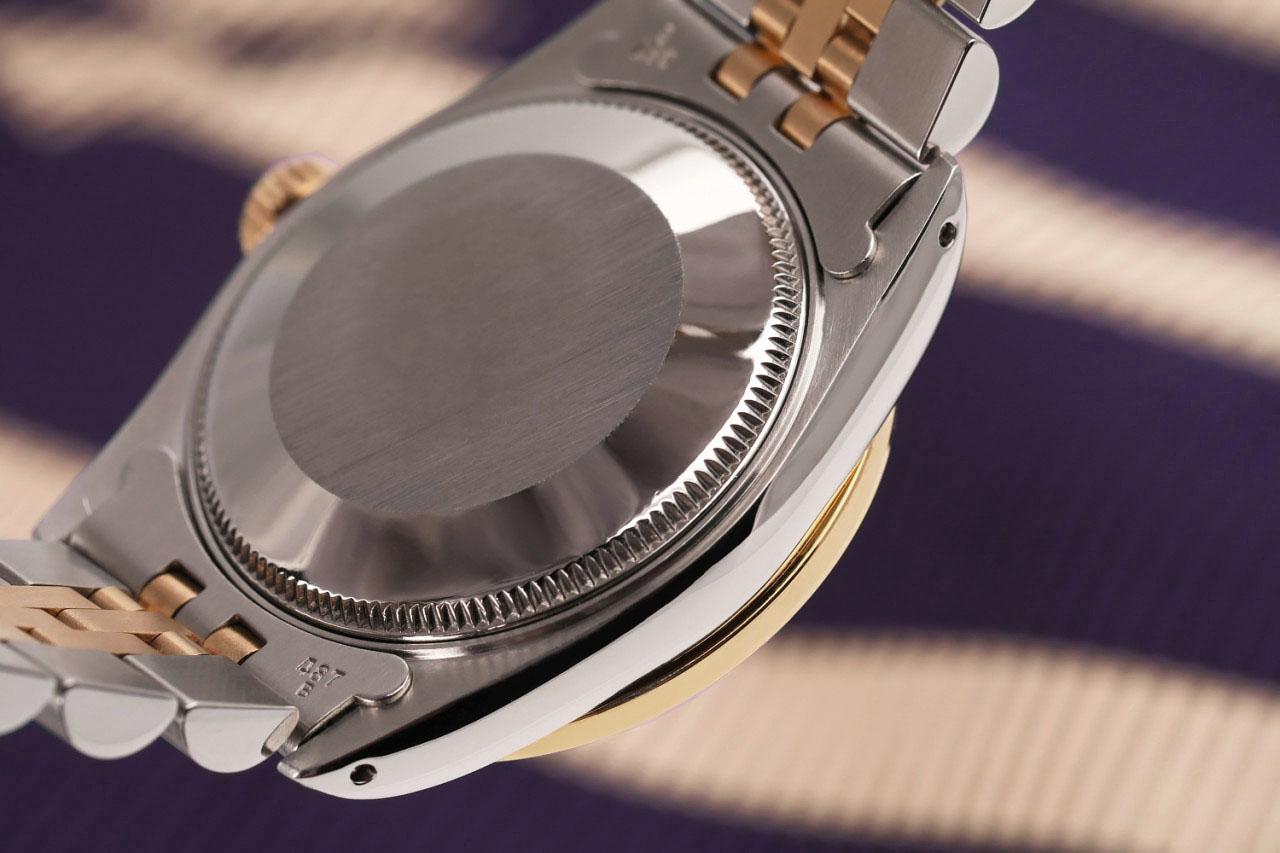 Round Cut Women's Rolex Datejust Diamond Bezel & Lugs Champagne Dial Two Tone Watch For Sale