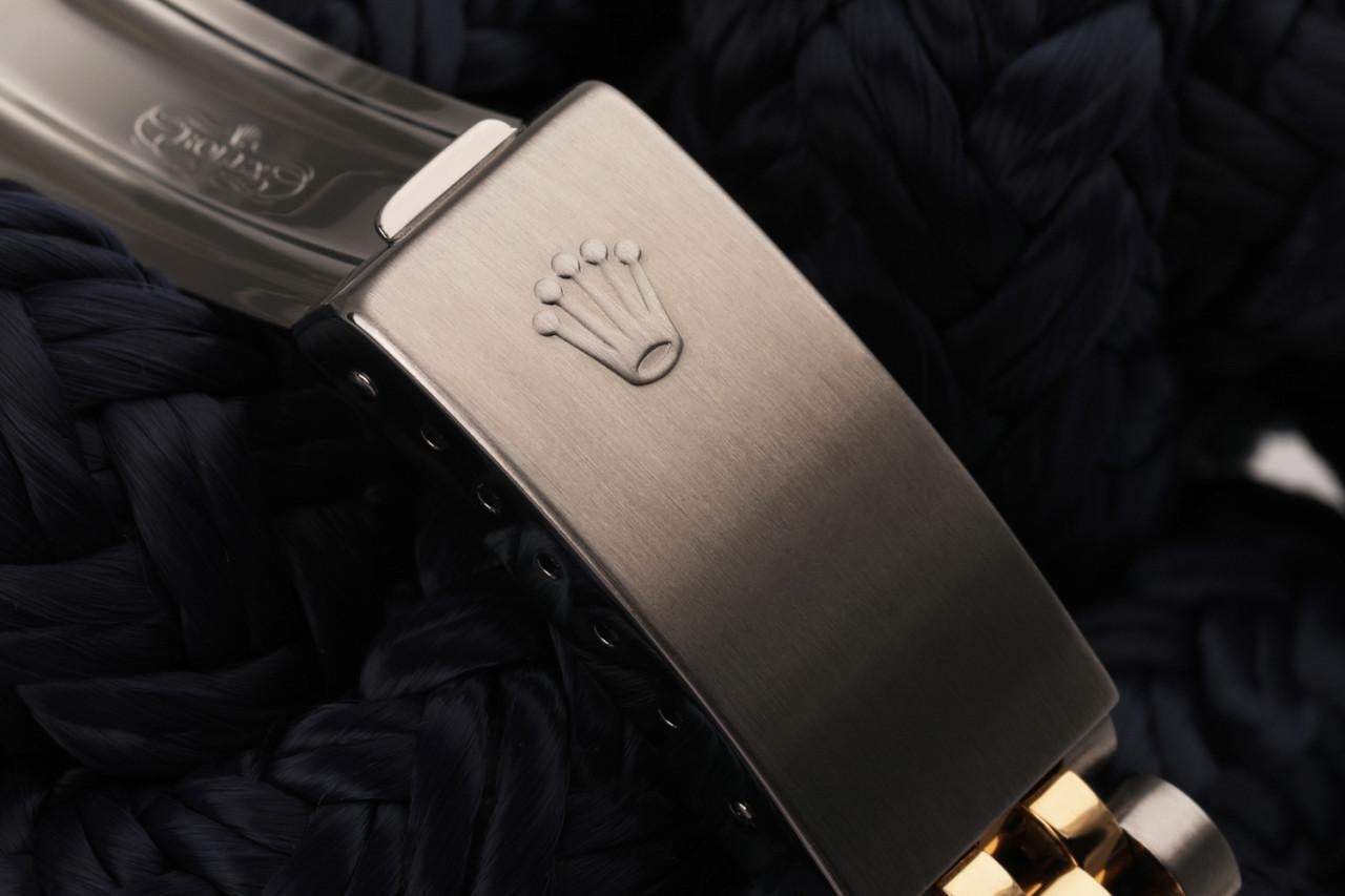 Rolex Datejust zweifarbige Jubiläums-Uhr mit blauem beschichtetem MOP-Diamant-Zifferblatt 68273 im Angebot 3