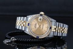 Women's Rolex Datejust Two Tone Jubilee Champagne Index Dial Watch 68273