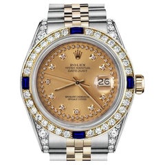 Women's Rolex Datejust Two Tone Jubilee Champagne String Diamond Watch 68273