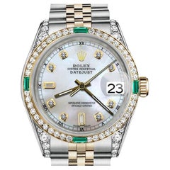 Women's Rolex Datejust Two Tone Jubilee White MOP Mother of Pearl Watch 68273