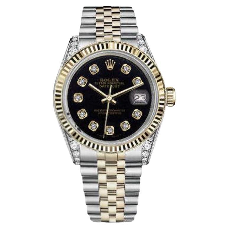Women's Rolex Datejust Two Tone Vintage Fluted Bezel with Lugs Watch 68273 For Sale