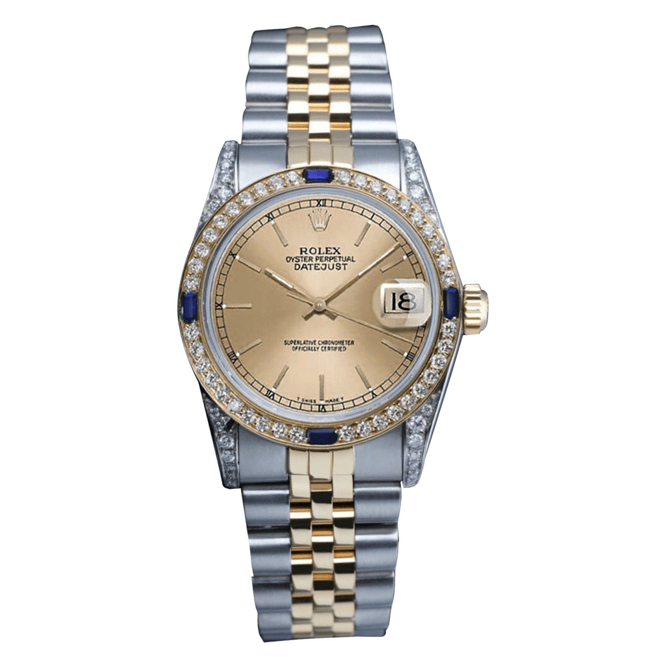 Damen''s Rolex Datejust zweifarbige Jubiläums-Champagner Index-Zifferblattuhr 68273