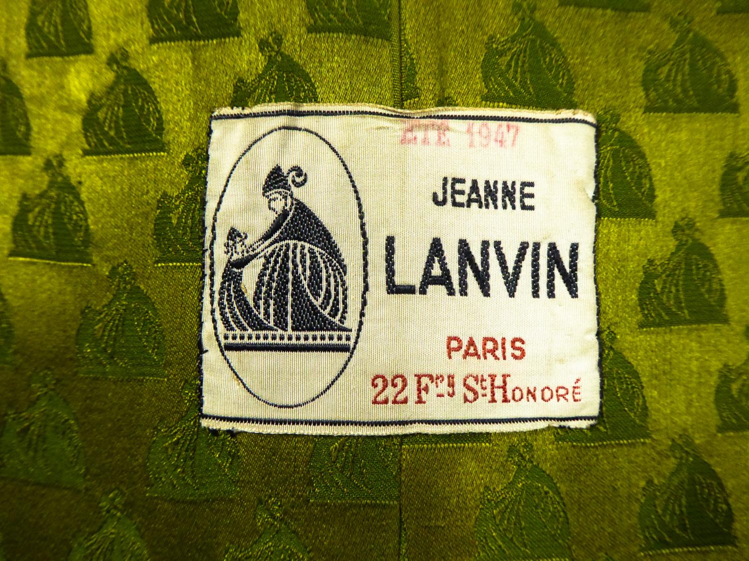 A Rare Jeanne Lanvin Women's Sport Velvet  French Couture Collection 1947 For Sale 8