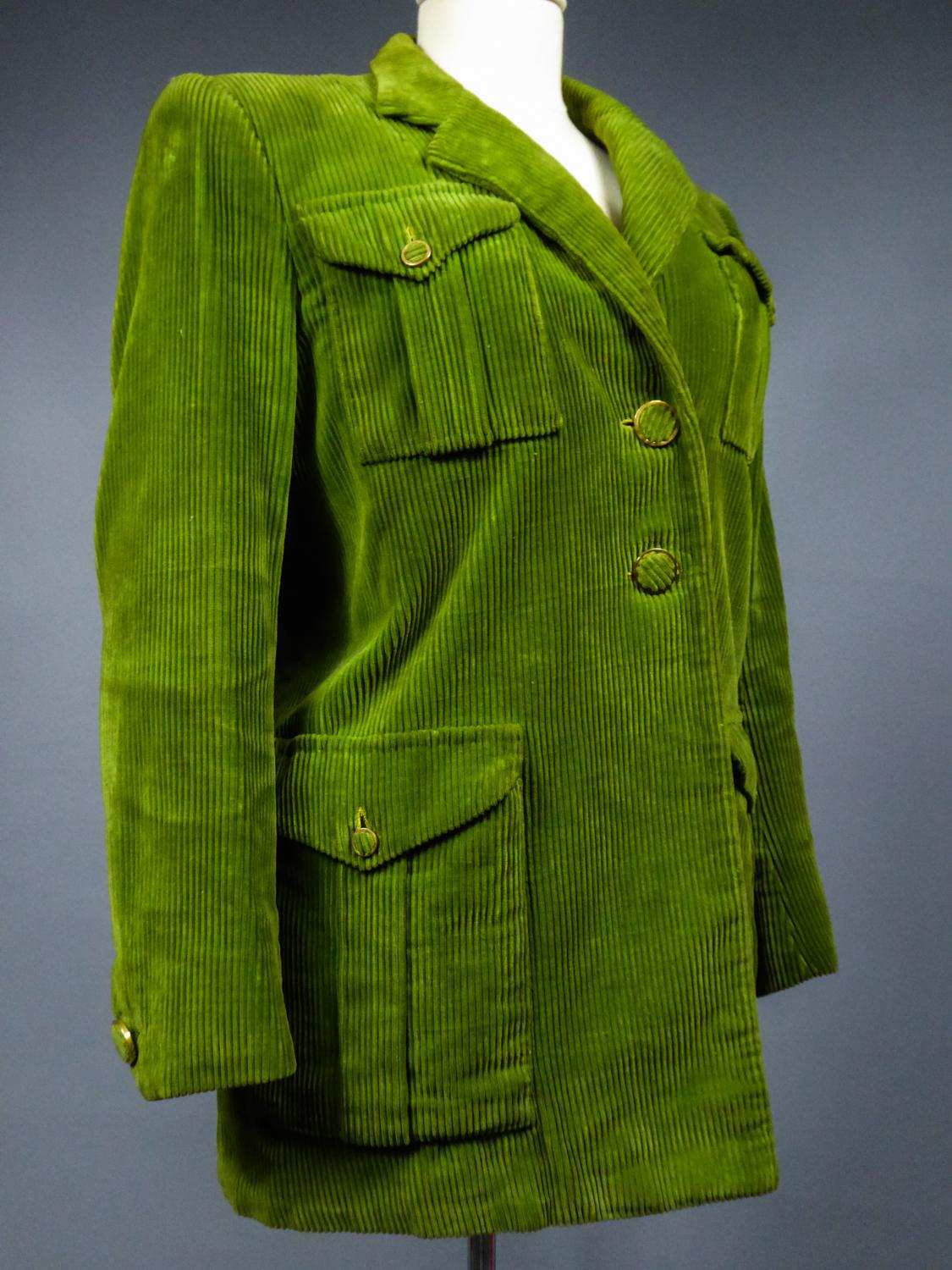 Green A Rare Jeanne Lanvin Women's Sport Velvet  French Couture Collection 1947 For Sale