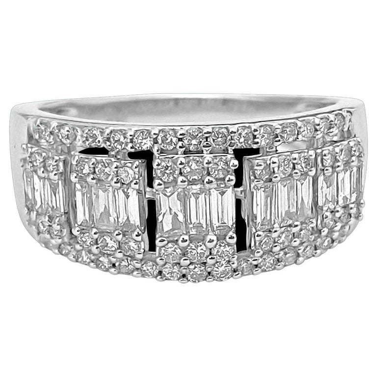 Womens, Vintage 1.35ct Diamonds in 14k White Gold Ring For Sale at 1stDibs