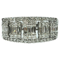 Mujer, Anillo vintage de oro blanco de 14k con 1,35 ct de diamantes
