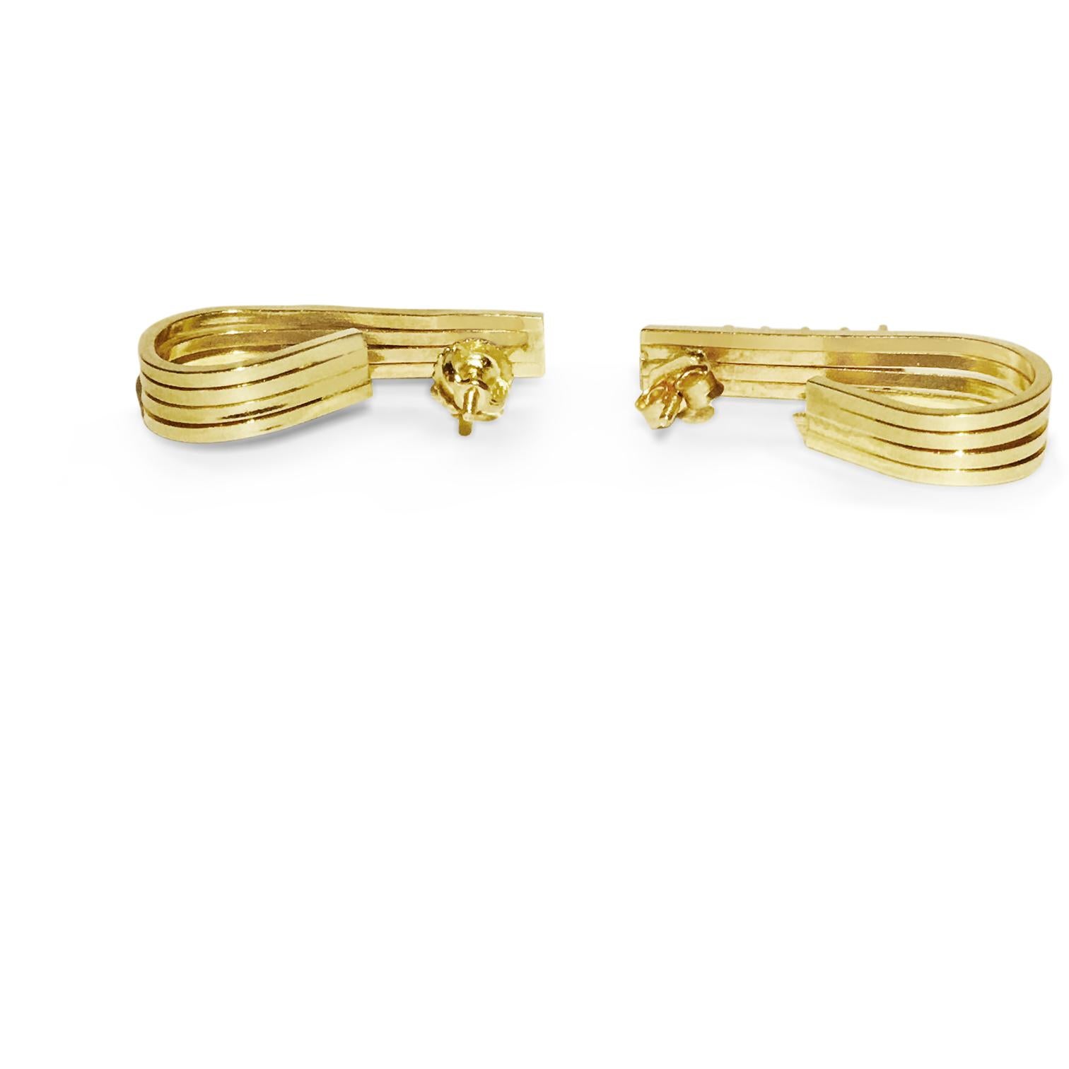 Medieval Womens Vintage 14K Gold and VVS Diamond Earrings For Sale